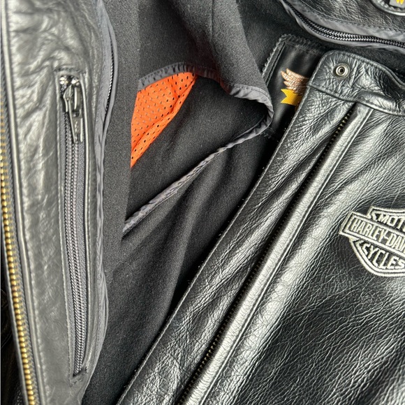 Vintage 90s Harley-Davidson Leather Embroidered Logo Zip Jacket (XL) - Picture 5 of 7